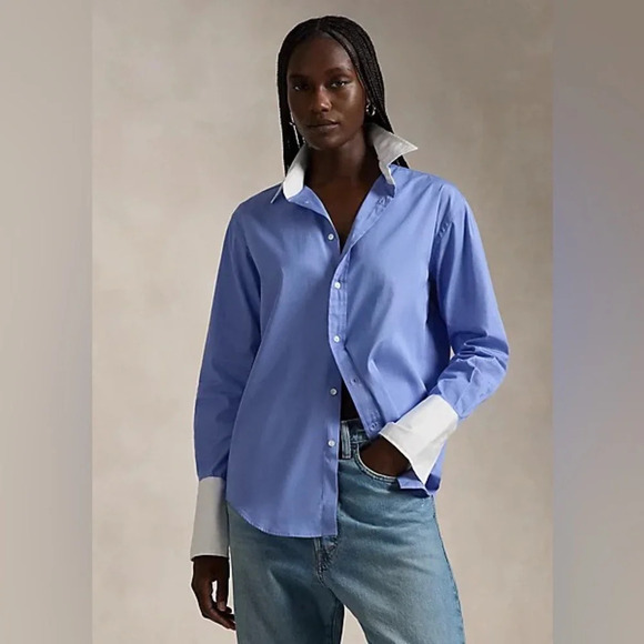 Ralph Lauren black label Extended Cuff Cotton Shirt Purple Stripe 33647 - Picture 2 of 14